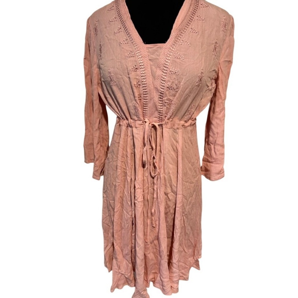 Indigo Soul‎ Blush Pink Embroidered Dress Size Small NWT